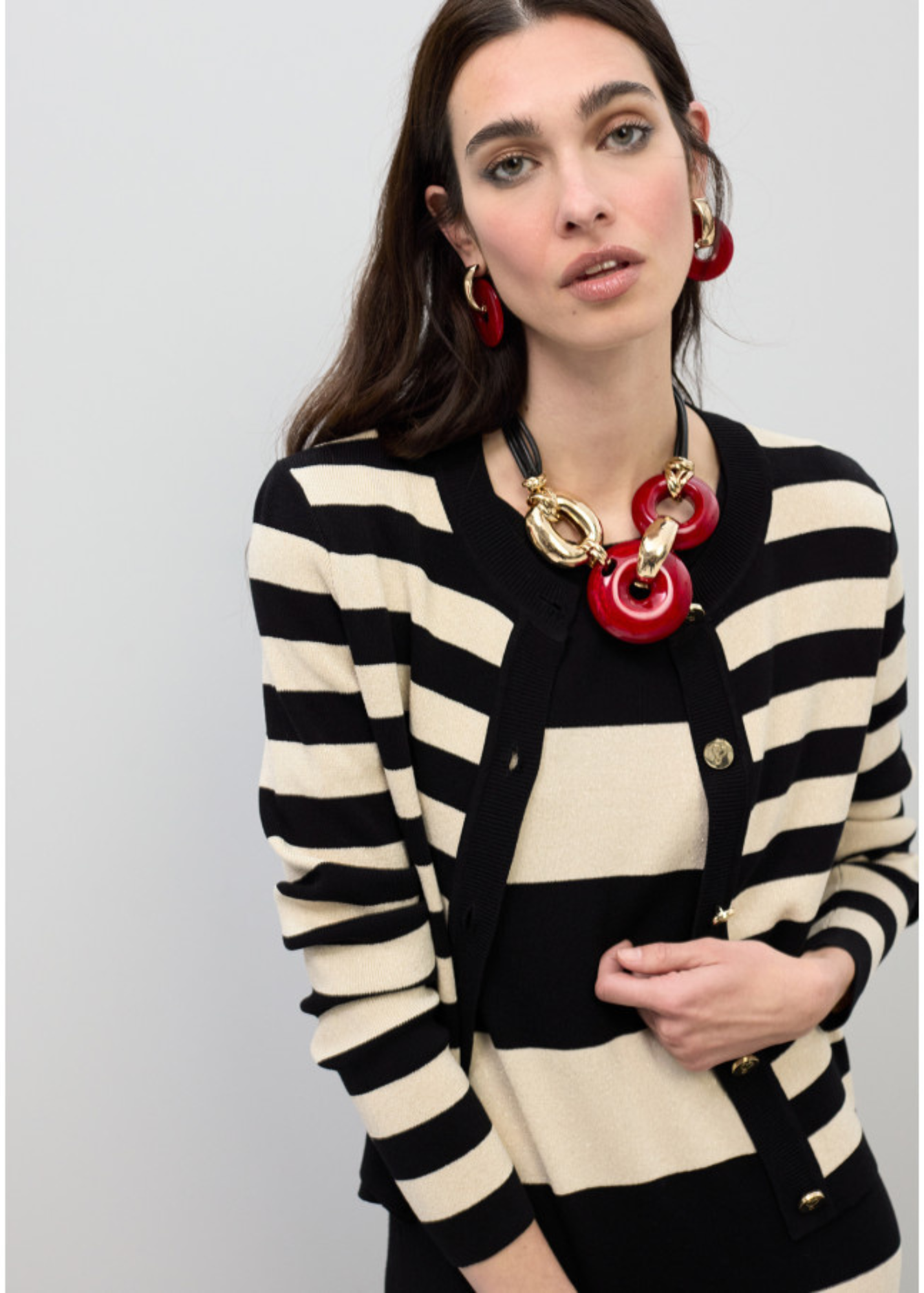 Chaqueta rallas bicolor.